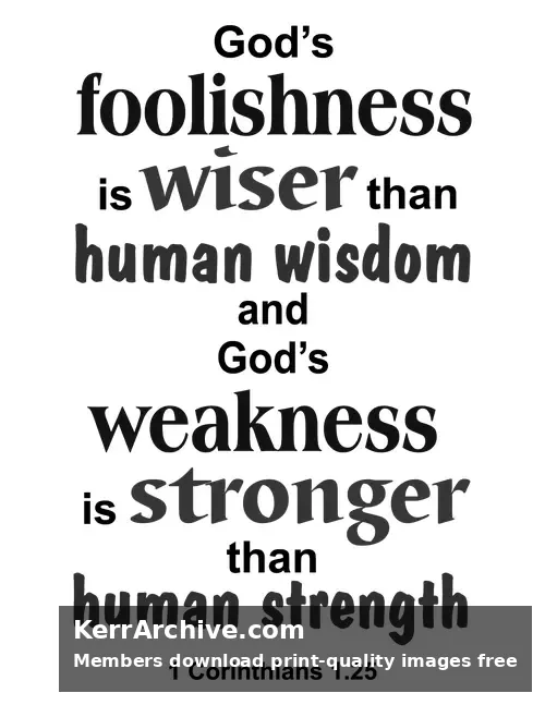 Year B Lent Sunday — 1 Corinthians 1:25 (grayscale)