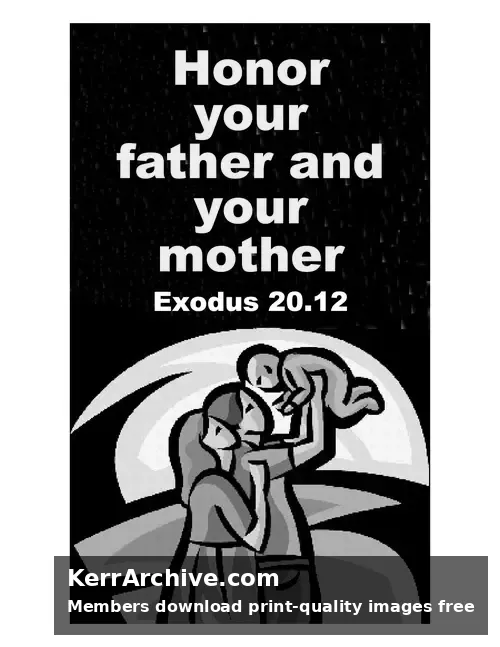 Year B Lent Sunday — Exodus 20:12 (grayscale)