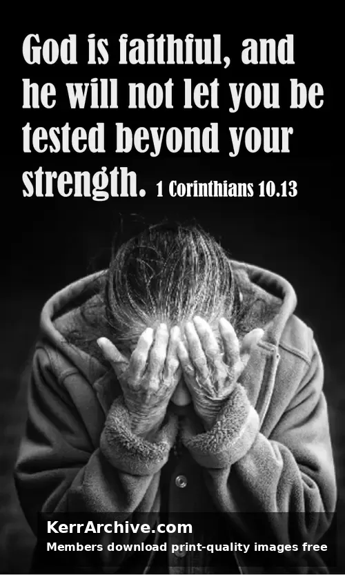 Year C Lent Sunday — 1 Corinthians 10:13 (grayscale)