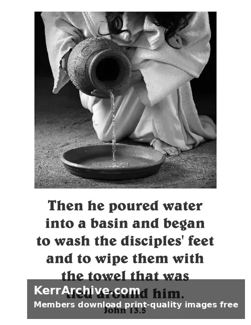 Maundy Thursday — John 13:5 (grayscale)