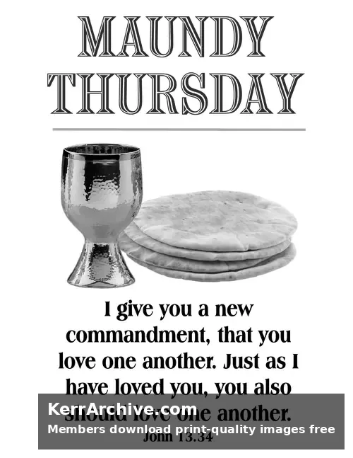 Maundy Thursday — John 13:34 (grayscale)