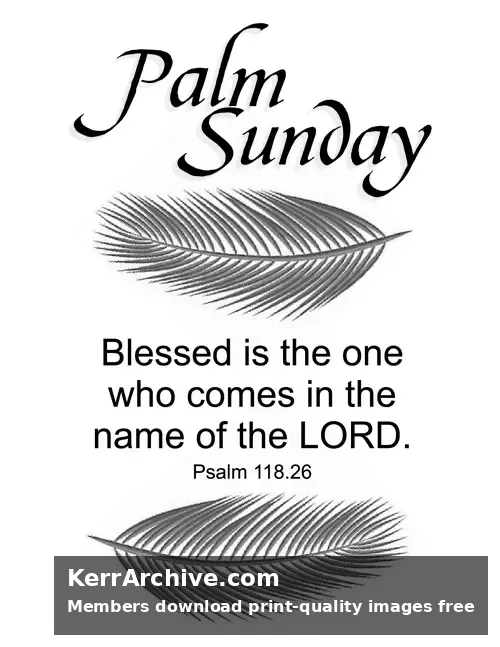 Palm Sunday — Psalms 118:26 (grayscale)