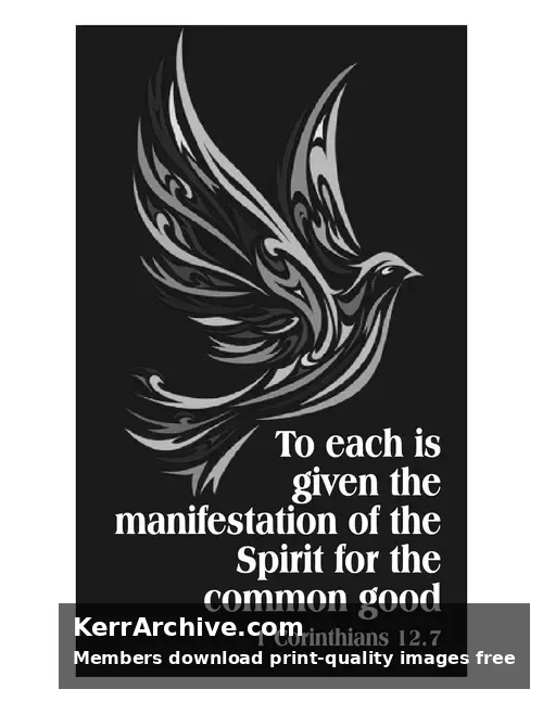Pentecost — 1 Corinthians 12:7 (grayscale)