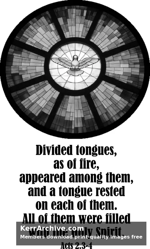 Pentecost — Acts 2:3-4 (grayscale)