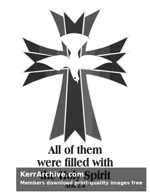 Pentecost — Acts 2:4 (grayscale)