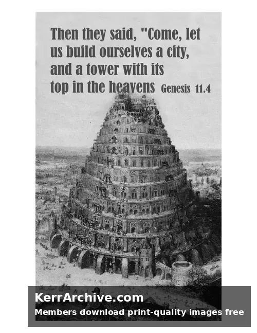 Pentecost — Genesis 11:4 (grayscale)