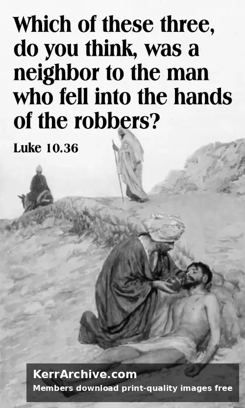 Year C After Pentecost Proper 10 — Luke 10:36 (grayscale)