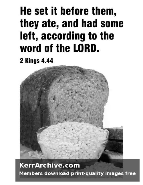 Year B After Pentecost Proper 12 — 2 Kings 4:44 (grayscale)