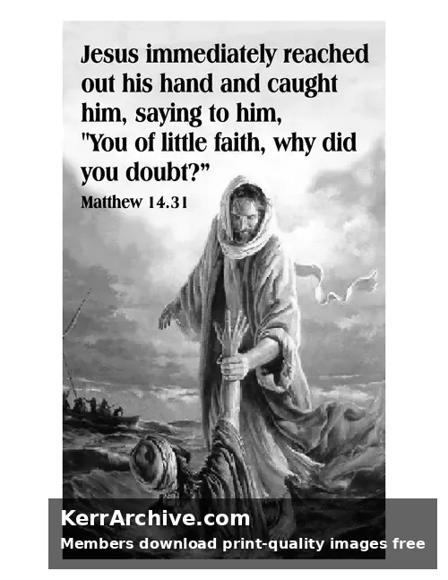 Year A After Pentecost Proper 14 — Matthew 14:31 (grayscale)