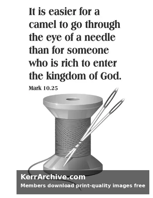 Year B After Pentecost Proper 23 — Mark 10:25 (grayscale)