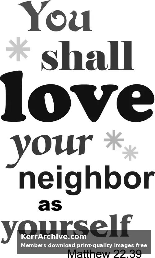 Year A After Pentecost Proper 25 — Matthew 22:39 (grayscale)
