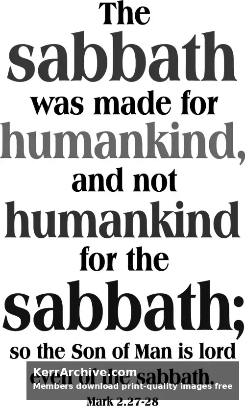Year B After Pentecost Proper 4 — Mark 2:27 (grayscale)