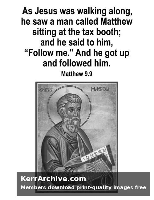 Year A After Pentecost Proper 5 — Matthew 9:9 (grayscale)