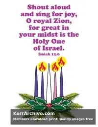 Year C Advent Three Sunday — Isaiah 12:6