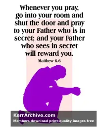 Ash Wednesday — Matthew 6:6