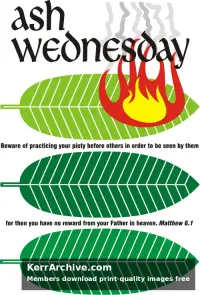 Year B Lent Ash Wednesday