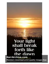Year A Epiphany Sunday — Isaiah 58:8