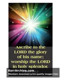 Year C Epiphany First Sunday — Psalms 29:2