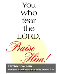 Year B Lent Second Sunday — Psalms 22:23