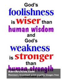 Year B Lent Sunday — 1 Corinthians 1:25