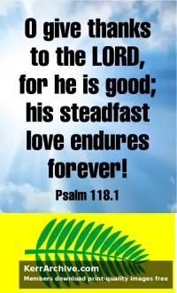 Palm Sunday — Psalms 118:1
