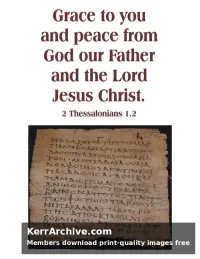 Year C After Pentecost Proper 26 — 2 Thessalonians 1:2