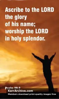 Trinity Sunday — Psalms 29:2